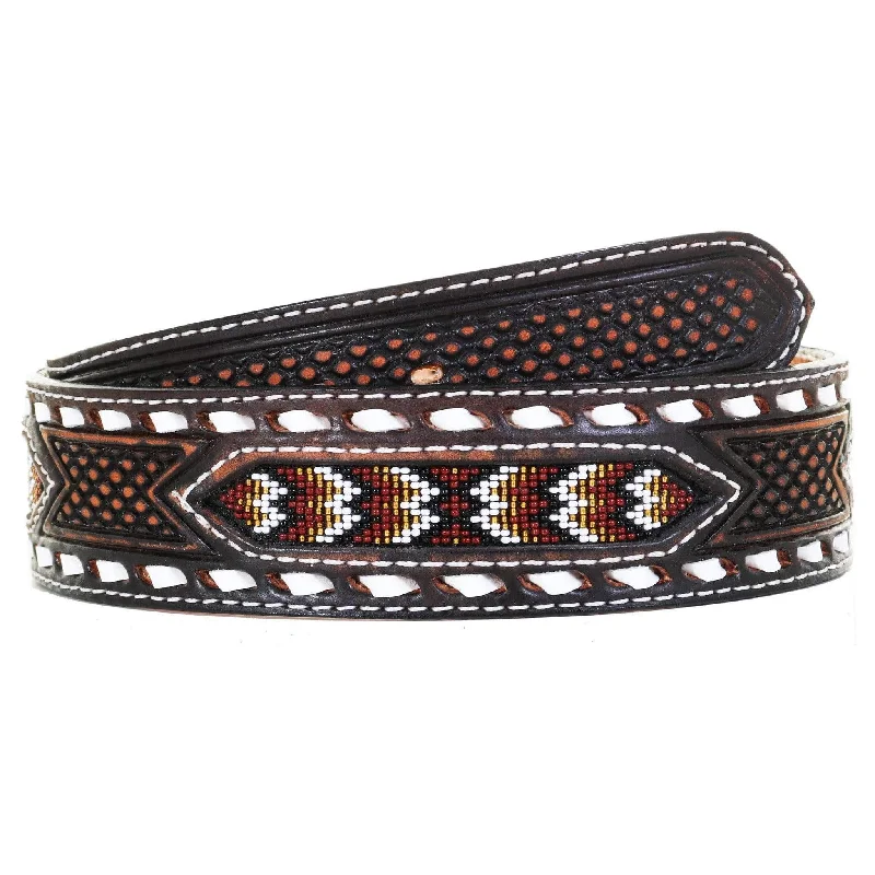 casual elastic waist belt with buckle -B1043 - Black Vintage Beaded Belt