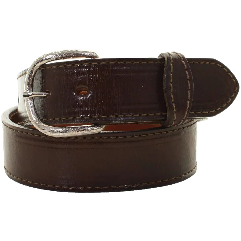 luxury waist belt with vintage design -B105 - Brown Leather Belt