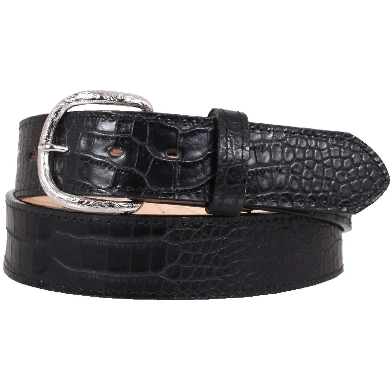 leather waist belt for office wear -B801A - Mini Africana Black Belt