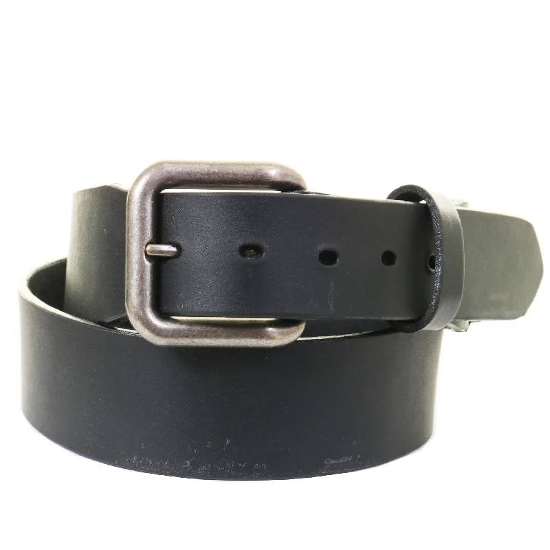 belt for winter pants with silver buckle -B930 - Black Harness Belt