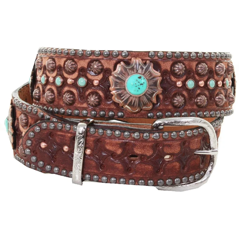 belt for elegant evening dress -B954 - Mahogany Vintage Studded Belt