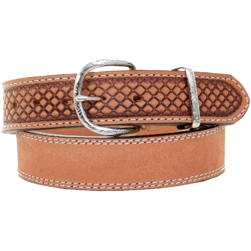 trendy waist belt with rhinestone accents -B993 - Natural Rough Out Belt