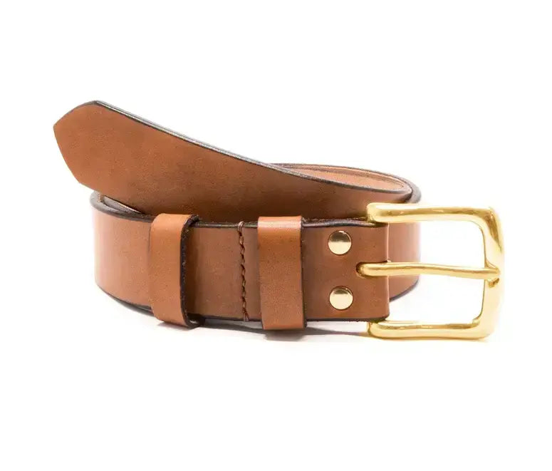 wide leather waist belt with fashionable details -Oak Bark Devon Leather Belt