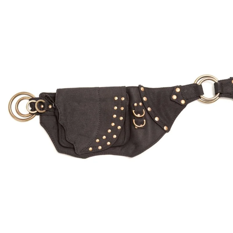 belt with unique clasp design -Canvas Rivet Belt - Black