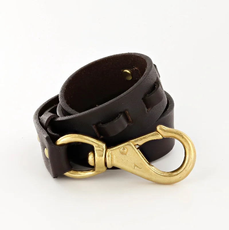 slim waist belt for elegant pants -Cargo Leather Belt with No. 2 Snap Hook