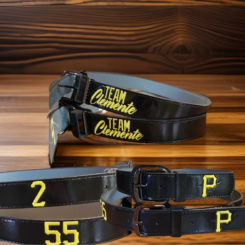 men’s leather waist belt with simple buckle -Custom Baller Leather Belts