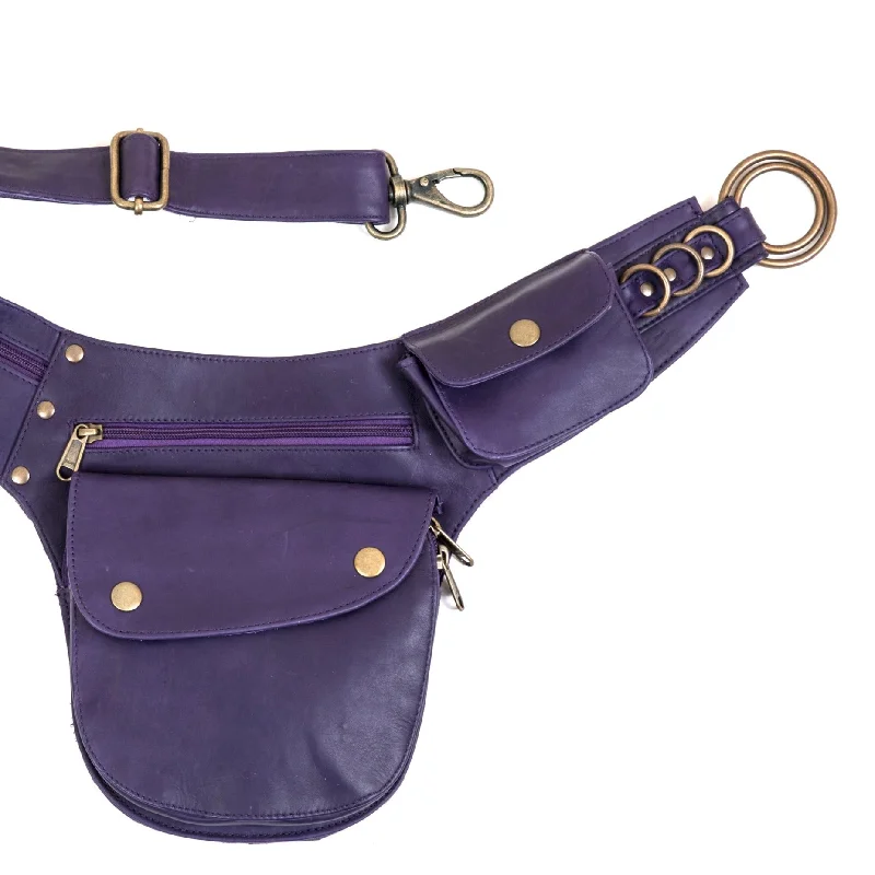 adjustable leather waist belt with rhinestones -Leather Hip Bag | Indigo