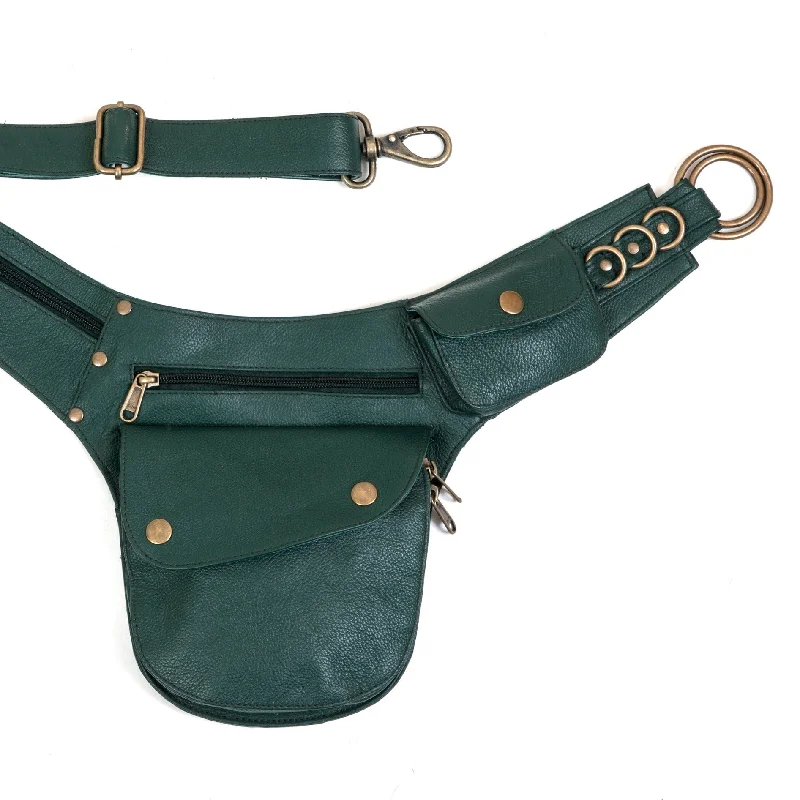 women’s wide belt with floral pattern -Leather Hip Bag | Shamrock