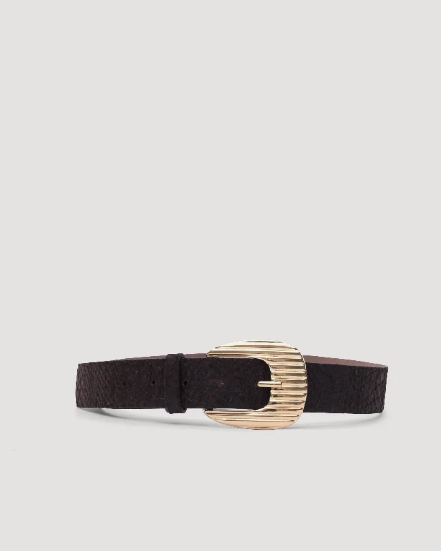 luxury belt with designer buckle -MARA LEATHER BELT