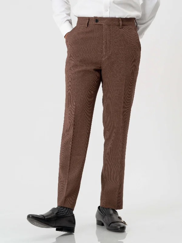 casual waist belt with modern buckle -Trousers With Belt Loop - Corduroy Coffee (Stretchable)