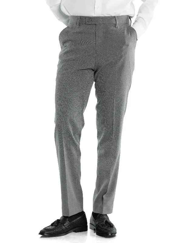 men’s casual waist belt with textured design -Trousers With Belt Loop - Grey Plain (Stretchable)