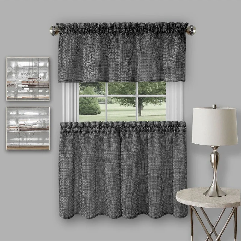 best men's necktie styles for weddings-Achim Richmond Window Kitchen Curtain Tier Pair and Valance Set