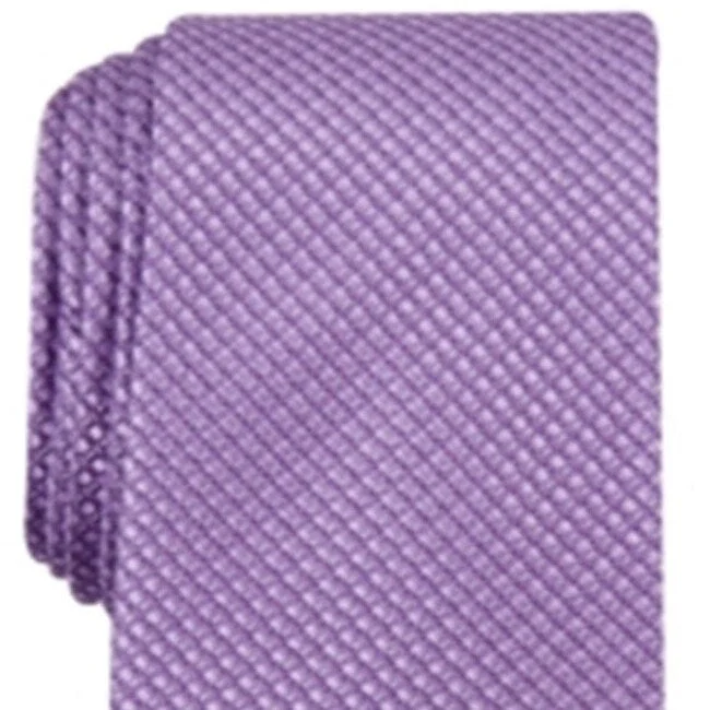 modern designer neckties for men-Alfani Men's Costello Silk Blend Pattern Neck Tie Purple One Size