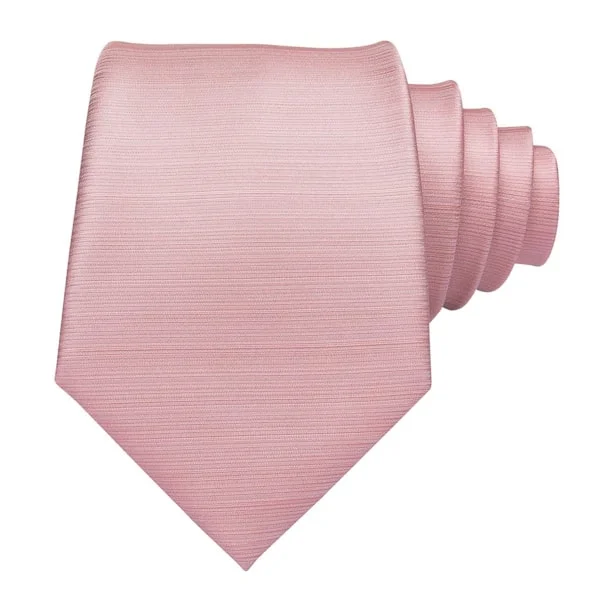 affordable office silk bow ties-Classy Men Baby Pink Rose Gold Silk Tie