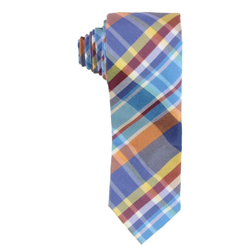 luxury silk necktie sets for office meetings-bar III Mens Higgins Plaid Self-tied Necktie, Multicoloured, One Size - One Size