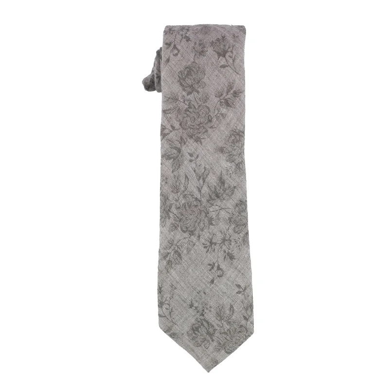 office necktie sets with pocket squares-bar III Mens Stewart Self-tied Necktie, Grey, One Size - One Size