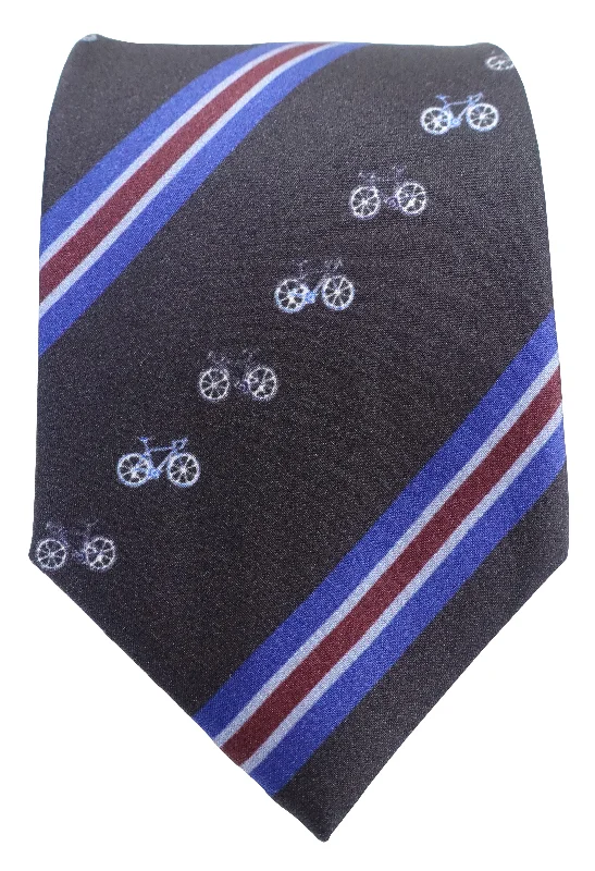 colorful silk ties for weddings-Bicycle Print Silk Tie