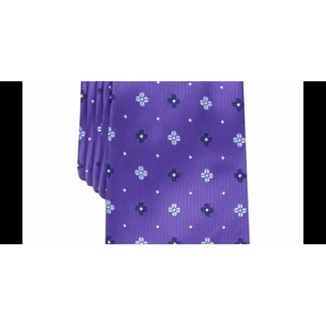 luxury necktie styles for business-Club Room Men's Classic Neat Tie Purple One Size