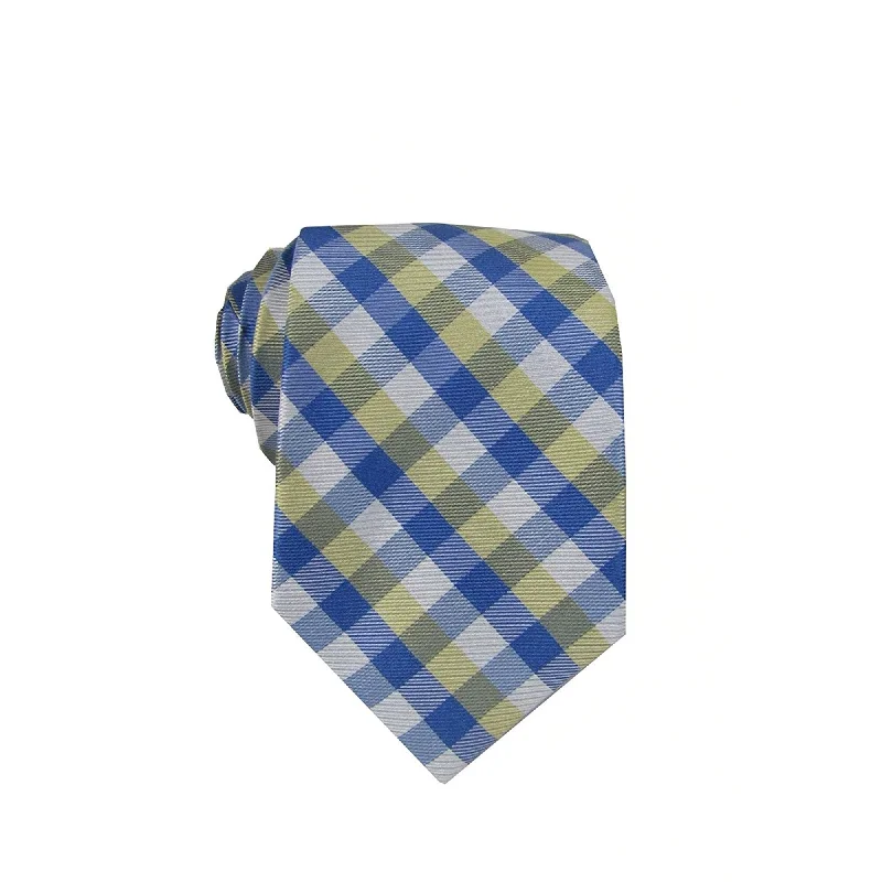 premium men's silk neckties for interviews-Club Room Mens Plaid Self-tied Necktie, Blue, Classic (57 To 59 in.) - Classic (57 To 59 in.)