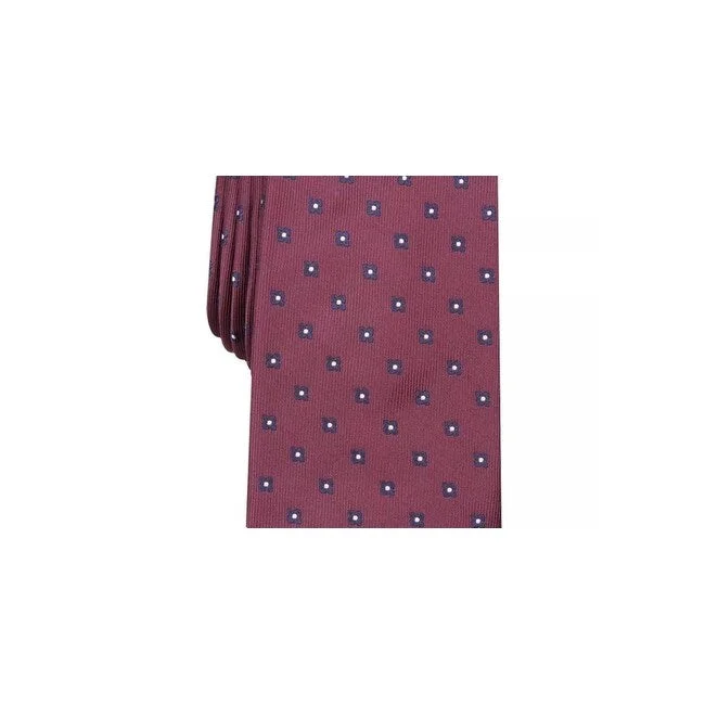 premium necktie options for formal wear-Club Room Men's Sterling Neat Silk Blend Business Neck Tie Red Size Regular