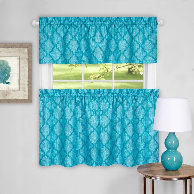 stylish designer necktie combinations-Colby Window Curtain Tier Pair and Valance Set