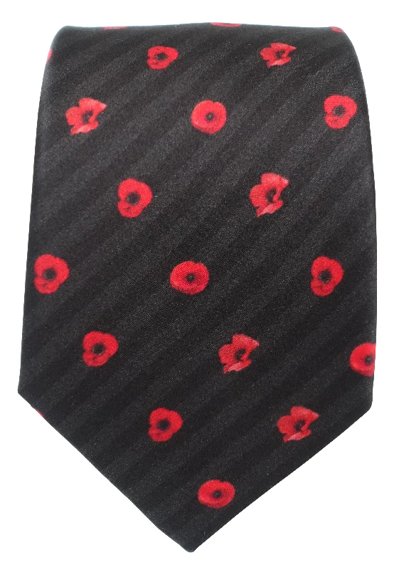 designer bow ties for formal events-Black Poppy Tie