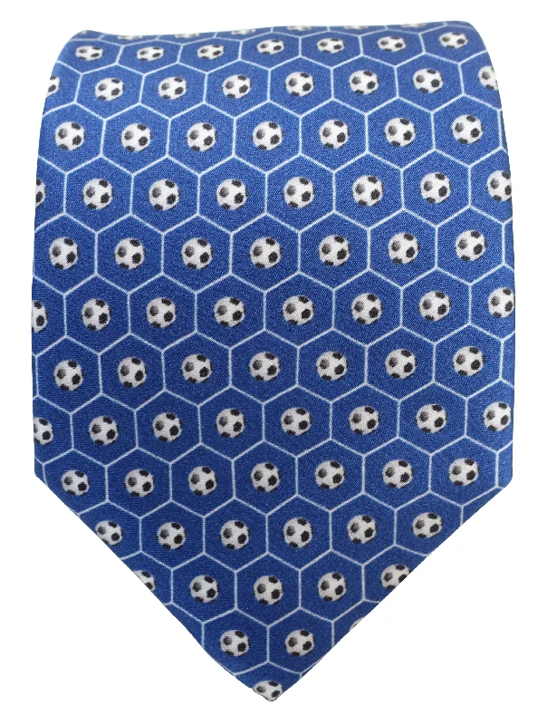 men's necktie sets for wedding parties-Football print Tie