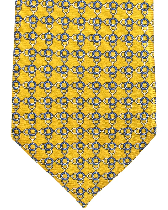 professional necktie designs for weddings-Ermenegildo Zegna Silk Tie Orange Geometric Design