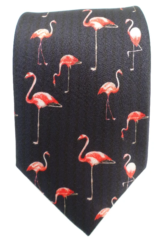 best necktie designs for office wear-Flamingo print Tie