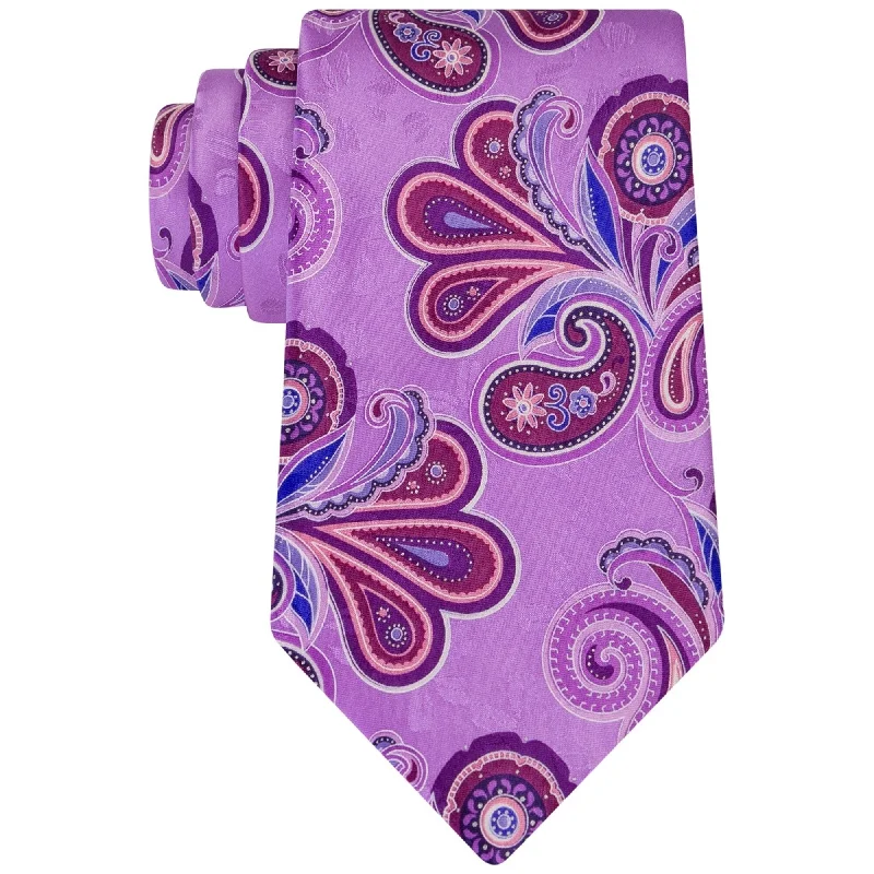 silk ties for business professionals-Geoffrey Beene Mens Botanical Self-tied Necktie, Purple, One Size - One Size