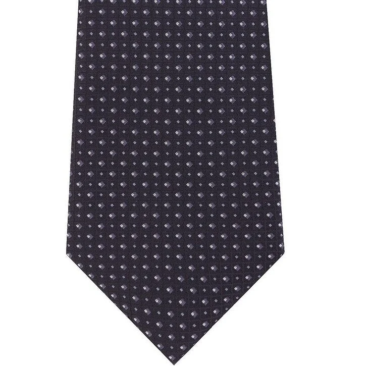 elegant silk necktie options for office events-Kenneth Cole Reaction Men's Microchip Slim Geo Tie Black Size Regular