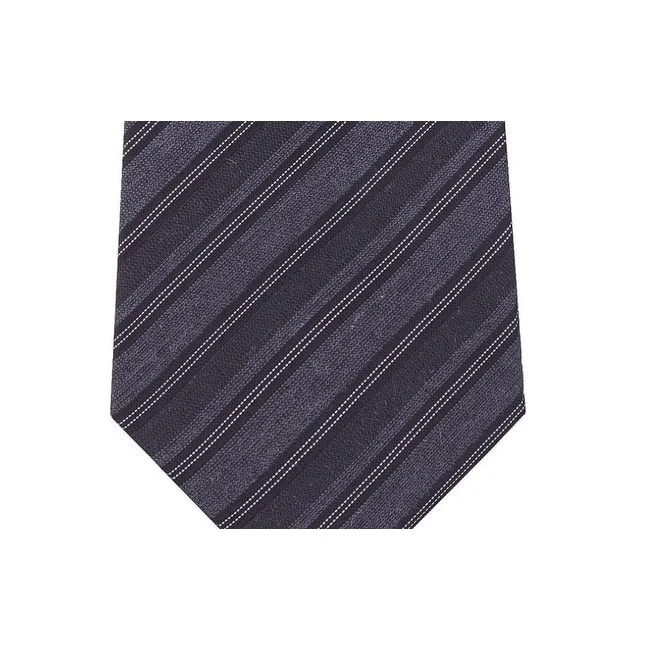 premium business silk necktie sets-Kenneth Cole Reaction Men's Stone Slim Stripe Tie Black Size Regular