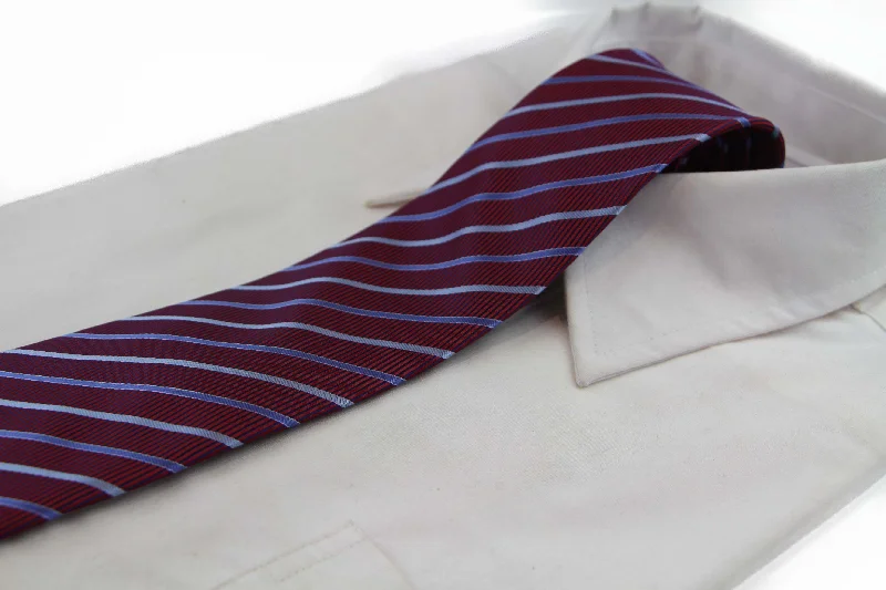 colorful silk necktie combinations-Mens Dark Red Striped 8cm Patterned Neck Tie