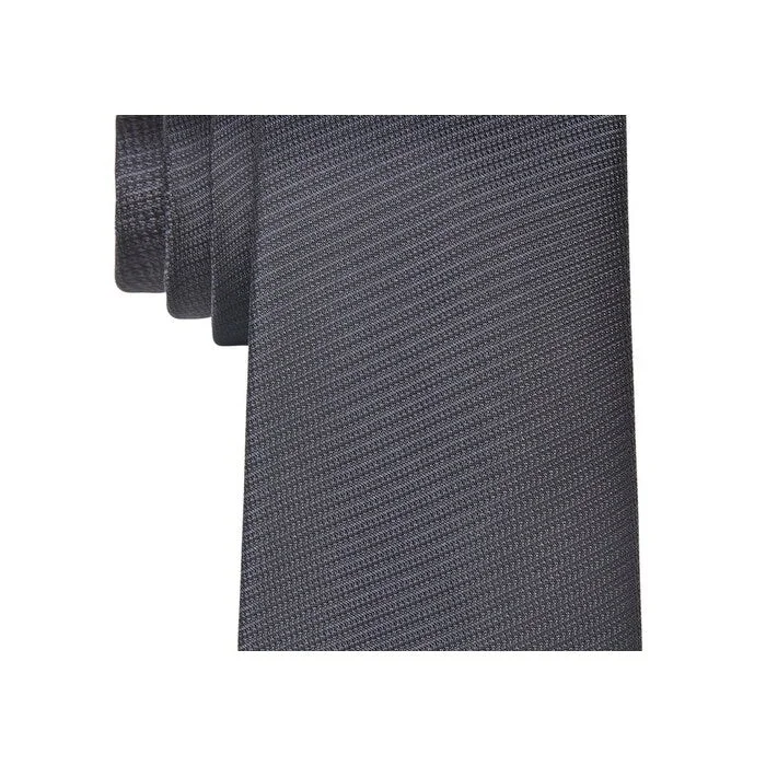 high-end men's silk necktie designs-Michael Kors Men's Eli Neck Tie Black Charcoal One Size