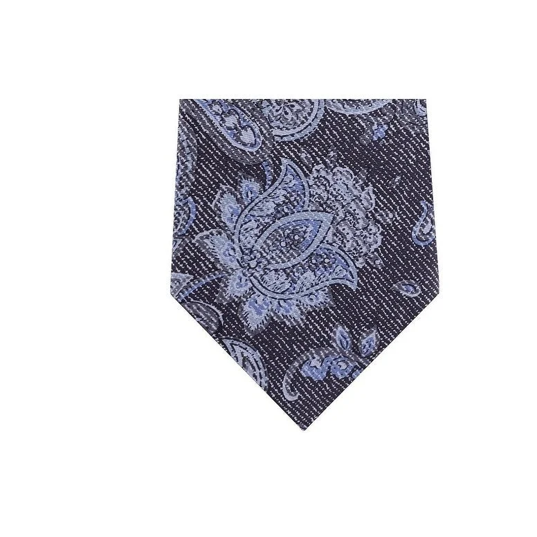 premium wedding silk bow ties-Michael Kors Men's Fine Line Paisley Tie Charcoal Size Regular