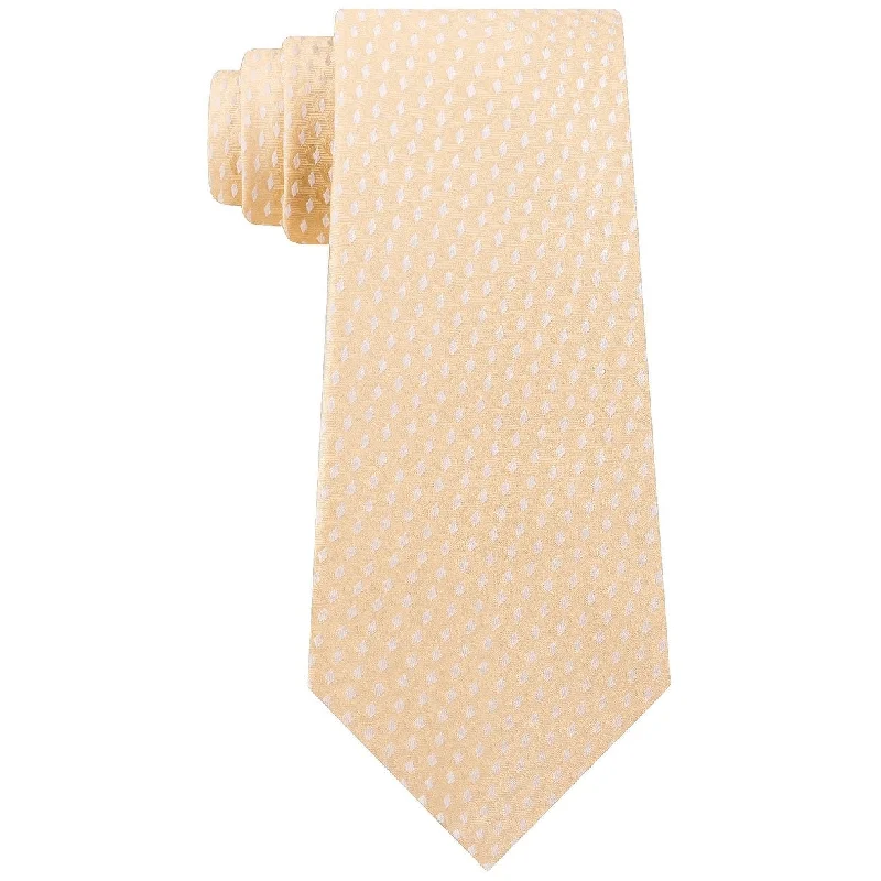 modern wedding silk necktie designs-Michael Kors Men's Geometric 100% Silk Neck Tie Yellow Size Regular