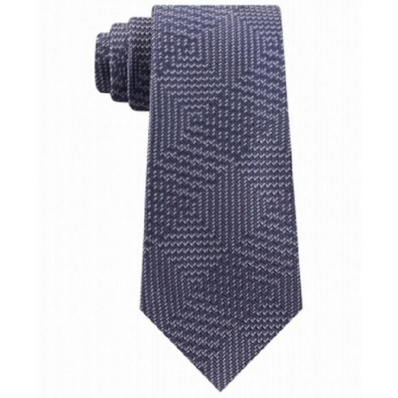 trendy patterned ties for business-Michael Kors Men's Textured Geometric Patchwork Tie Gray Size Regular