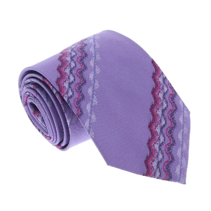 unique silk necktie sets for business wear-Missoni U4310 Purple Sharkskin 100% Silk Tie for mens