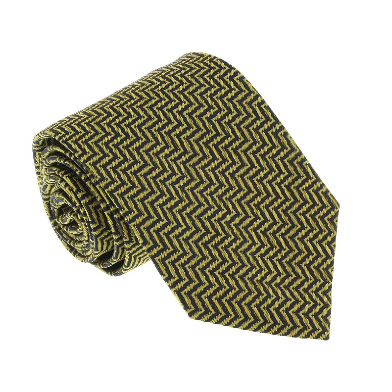 men's silk bow ties for formal events-Missoni U4519 Gold Herringbone 100% Silk Tie for mens