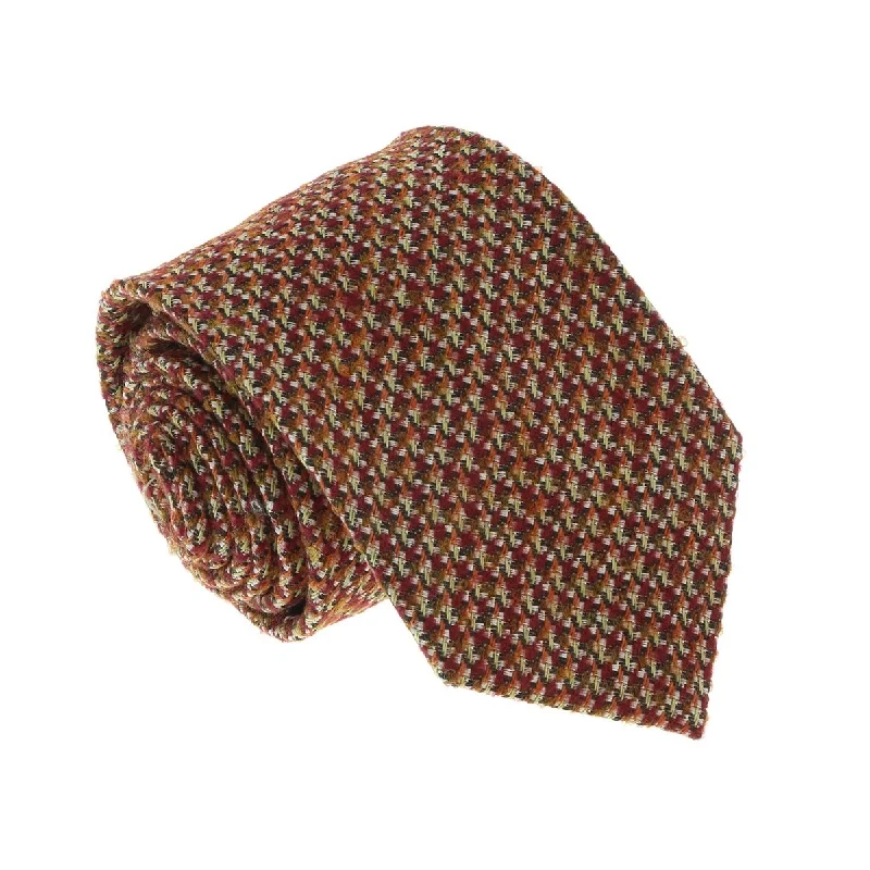 stylish designer silk ties-Missoni U5090 Burgundy/Brown Basketweave 100% Silk Tie for mens