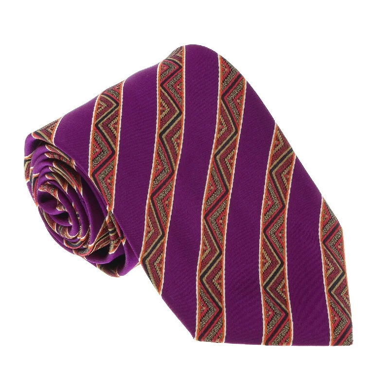 stylish wedding tie options for men-Missoni U5128 Purple Awning 100% Silk Tie for mens