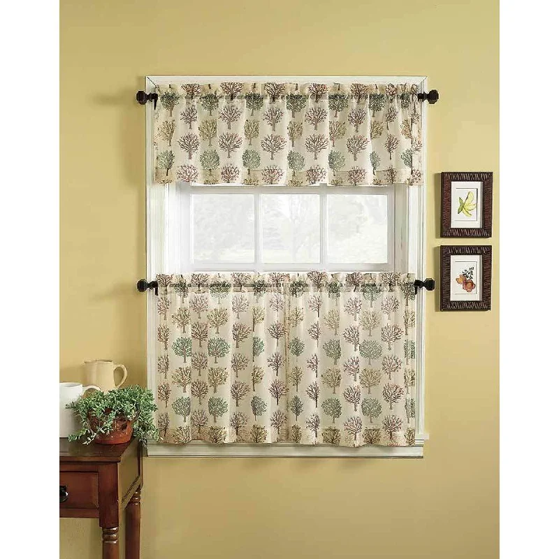 vibrant wedding necktie colors-Orchard 3-piece Tier Curtain and Valance Set