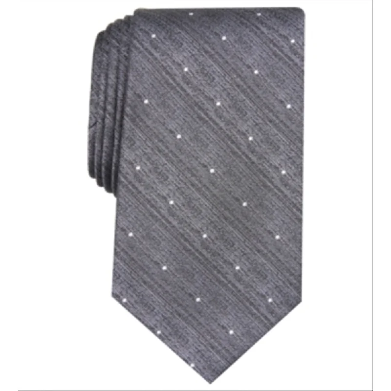 luxury silk necktie sets for weddings-Perry Ellis Men's Burro Classic Dot Tie Gray One Size