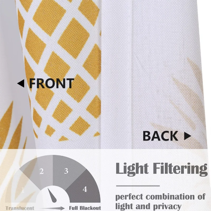 elegant bow ties for office wear-Pineapple Print Kitchen Tier Curtains and Valances