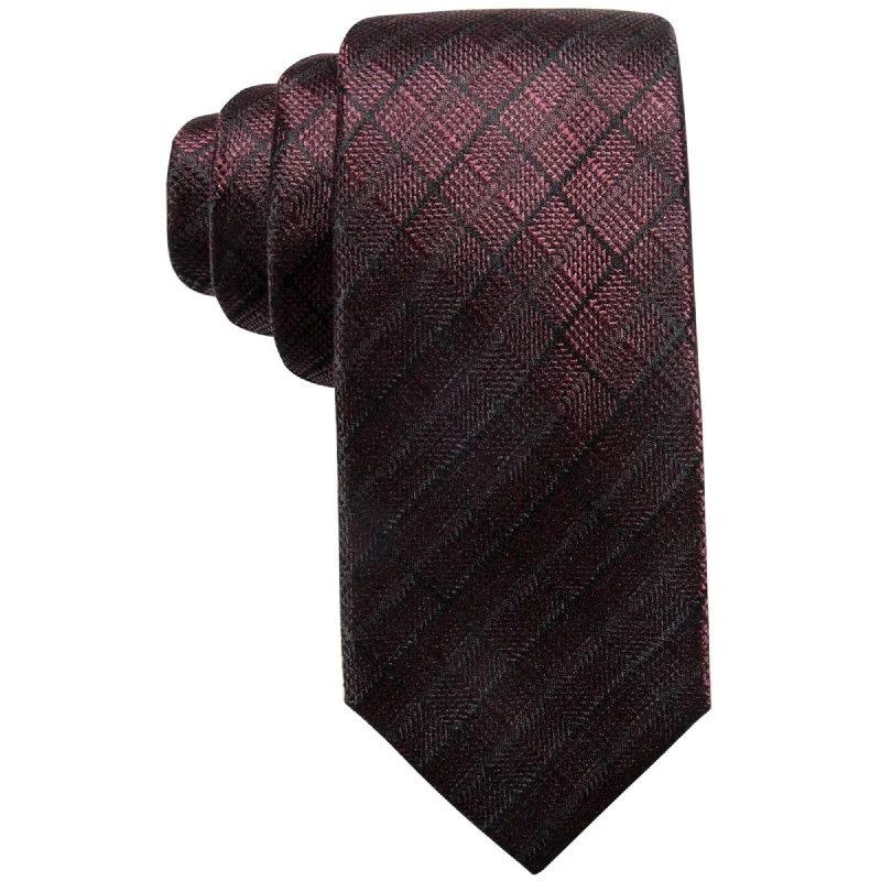 modern designer neckties for men-Ryan Seacrest Mens Checks Self-Tied Necktie - One Size