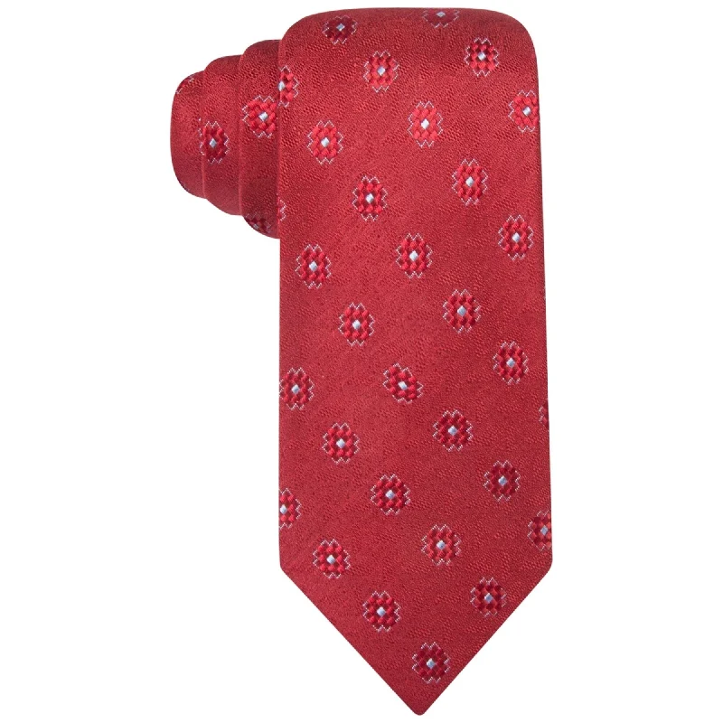 best silk ties for business wear-Ryan Seacrest Mens Melrose Self-tied Necktie, Red, One Size - One Size