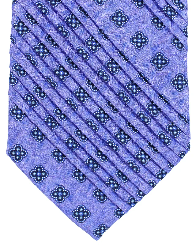 vibrant wedding necktie colors-Stefano Ricci Tie Purple Geometric - Pleated Silk SALE