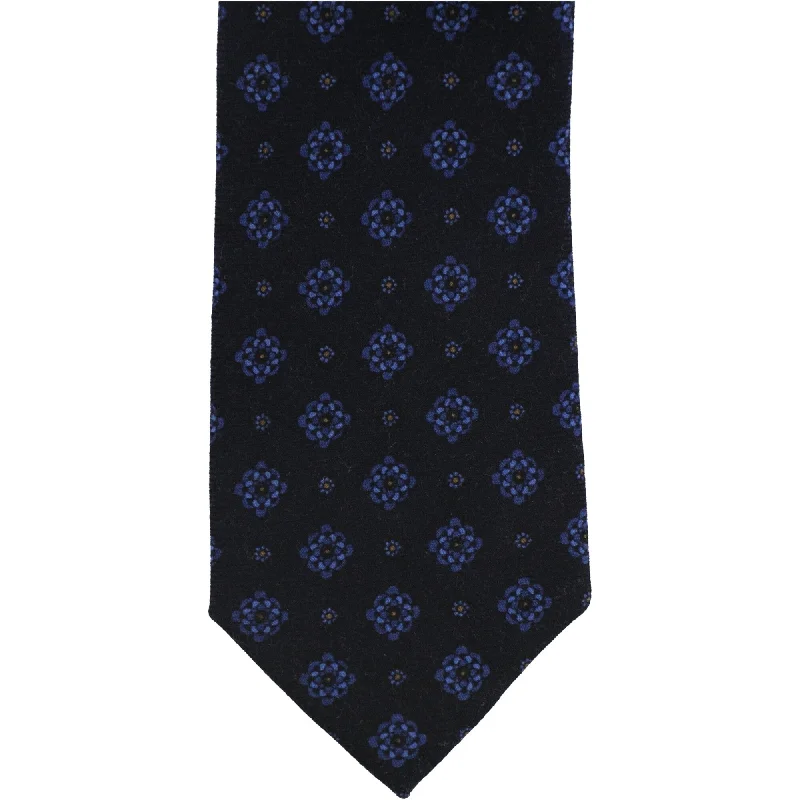 premium silk ties for office wear-Tasso Elba Mens Neri Medallion Self-Tied Necktie - One Size