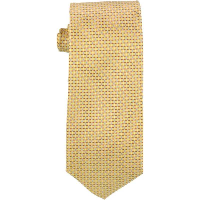 vibrant necktie options for men-The Men's Store Mens Linked Circles Self-tied Necktie, Yellow, One Size - One Size