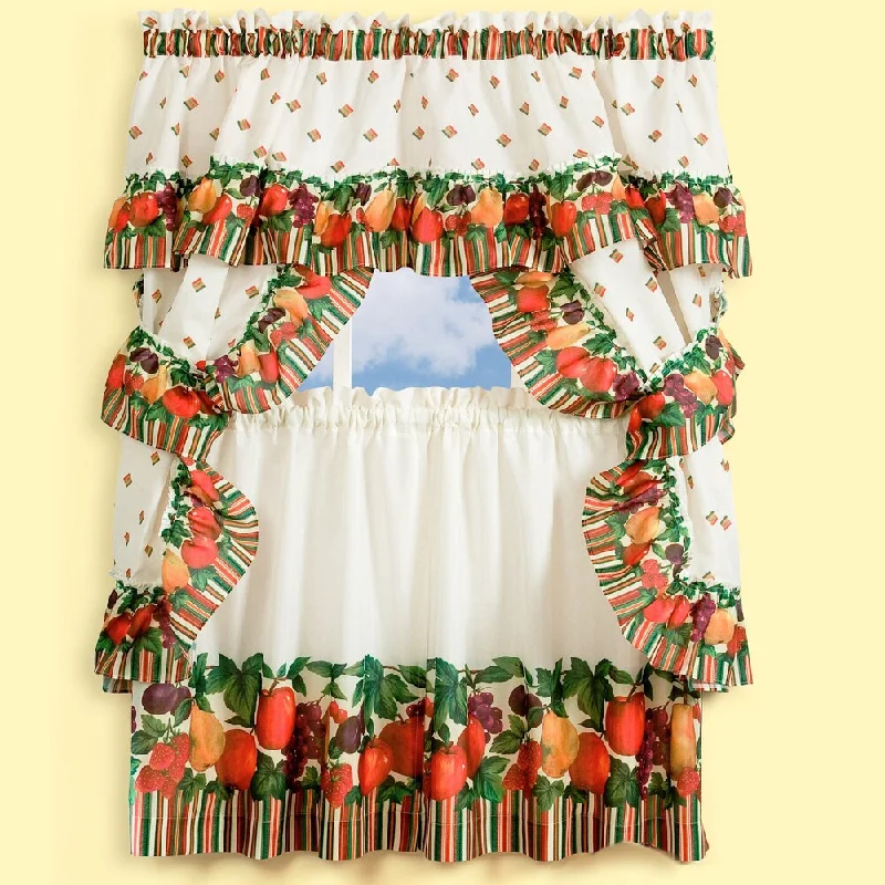 high-quality business ties for men-Tuttie Fruitie Window Curtain Cottage Set